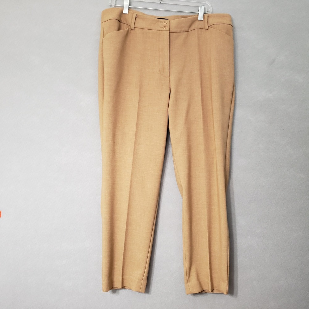 Talbots Women 16WP Dress Pants Almond Heather Straight Leg Career Quiet Luxury